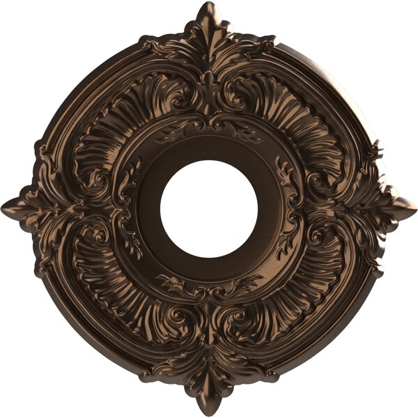 Ekena Millwork Attica PVC Ceiling Medallion (Canopies up to 5"), 13"OD x 3 1/2"ID x 3/4"P, Metallic Antique Brass CMP13ATCAB - main
